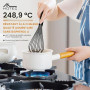 HOTEC Lot de 4 fouets en silicone avec poignée antidérapante pour ustensiles de cuisine antiadhésifs, parfaits pour cuisiner, mé
