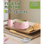 JBER Matcha Kit 7 Pièces, Matcha Set - Fouet Matcha Bambou, Bol à Matcha, Support pour Fouet, Cuillère et Tamis, Kit Matcha pour