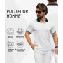 ZITY Polo Homme Manches Courtes Respirant T Shirt Eté Polo Golf Homme Respirant Tee Shirt Séchage Rapide Tshirt Tennis