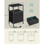 SONGMICS Lot de 2 Tables de Chevet, Multiprise, Éclairage LED Réglable | Lot de 2 Tables de Nuit, 1 Étagère Ouverte et 2 Tiroirs