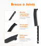 Ibergrif Brosse à Joints à Poils Durs, Lot de 3 Brosse Joint Carrelage | Brosses de Nettoyage des Interstices, Col en Acier Inox