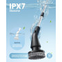 Leebein Brosse Électrique Nettoyage, Brosse Rotative Améliorée Étanche IPX7 avec 7 Têtes de Brosse, Manche Extensible et 2 Vites
