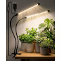 Bamworld Lampe végétale LED à spectre complet, lampe de culture d'intérieur avec minuterie et hauteur réglable, 2 lampes, noir