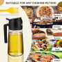 2 en 1 Spray Huile Cuisine,Vaporisateur Huile 470ml, Anti-Goutte | Pulverisateur Huile Cuisine pour Cuisiner,Salade,Griller,Pâti