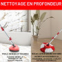 Recharges Serpillière Microfibre Compatibles avec Vileda Balai Serpillere Turbo 3en1, 4 Têtes Franges, 1 Brosses, 76-148cm 1 Man