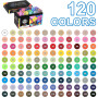 NICETY 120 Feutres Acryliques à Pointe Pinceau - Marqueurs Peinture à l'Eau Multi-Supports pour Pierre, Bois, Céramique, Verre -