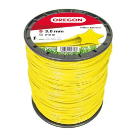 Oregon Fil de débroussailleuse 3 mm Jaune Étoile, 3.0mm x 212m | Coupe herbes hautes, mauvaises herbes, végétation dense, Fil ny