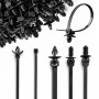 160 PièCes Serre Cable Plastique 5 Tailles Nylon Attache Cable Noir Serre-CâBles Pour PièCes Automobiles