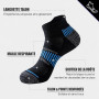 Niorasen Chaussettes de Sport Homme, 6 Paires, Courtes et Rembourrées | 80% coton avec mesh respirant, semelle en bouclette, sou