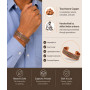 Touchstone Bracelet magnétique Copper de style tibétain. Forgé à la main avec du cuivre pur solide et de haut calibre. Ensemble 