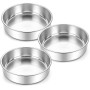 Berglander Lot de 3 Moules à Gâteau 8 Pouces, 20cm Moules Ronds en Acier Inoxydable pour gâteau à étages Non Toxiques & Sains, É