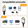 Kryoza Câble Mini HDMI vers HDMI 2M,4K@60Hz Câble Mini HDMI | Câble HDMI vers Mini HDMI Supporte UHD 3D HDR ARC,avec Raspberry P