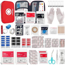 HONYAO Trousse de Premier Secours, Trousse Pharmacie Boîte de d'urgence | 200 Pièces de Survie Extérieur pour Voiture Maison Lie