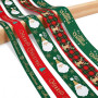 5 Motifs Festifs Ruban Noel, Ruban Cadeau Noel Gros-Grain, 10/15/25 mm | Ruban Sapin Noel aux Motifs Festifs, Idéal pour Emballa
