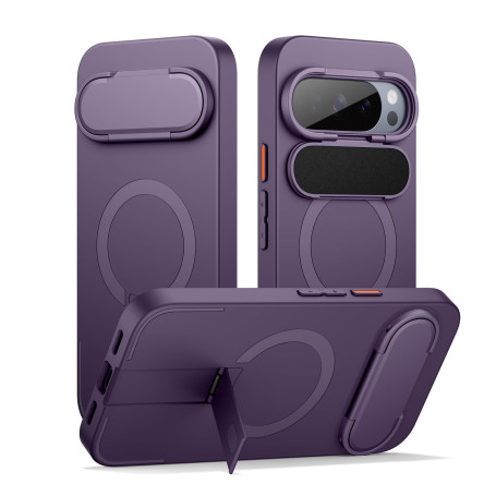 SURITCH Magnétique Coque Compatible avec Google Pixel 10/10 Pro avec Couvercle de Caméra et Support Métallique Résistante aux Ch