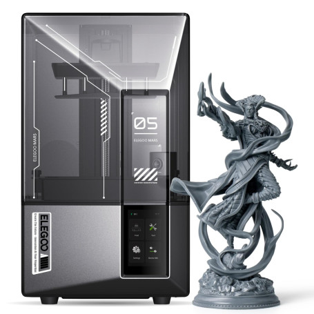 ELEGOO Mars 5 Ultra Imprimante 3D Résine MSLA 9K, Haute Vitesse de 150mm/h | Nivellement Automatique, Détection Intelligente, Tr