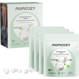 Momcozy Tablettes de Lavage, 120 Comprimés, Ingrédients Naturels | Sans parfum, Sans colorants, Compatible Bottle Washer, Sûr bé