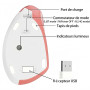 WREWING Souris verticale ergonomique sans fil 2,4 GHz avec 4 DPI réglables 800/1200/1600/2400, 6 boutons, compatible avec PC, bu