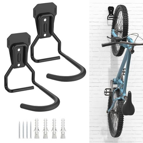 Housolution Lot de 2 Crochets Vélo, Supports de Cintre de Vélo en Fer | Support Mural de Rangement pour Vélos Robuste en Forme d