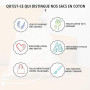 ELES VIDA Set de sacs en coton non imprimés, sac à bandoulière, Sacs de courses, ÖKO-TEX® sac à provisions à provisions