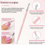 luxwo 3 Pcs Pinces à Cuticules, Coupe-cuticules avec Poussoir (rose) | Coupe Cuticule Ongle en Acier Inoxydable, avec Repousse-c