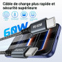 GIANAC Câble USB C vers USB C 1m/Lot de 3 Cable USB C 60W Charge Rapide | USBC Câble Nylon Tressé pour iPhone 17 16 15 Pro Max,M