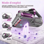 Vxoyo Aspirateur pour Matelas, Nettoyeur de aspirateur de lit de 18 kPa | Aspirateur matelas avec lumière UV-C, technologie à ul
