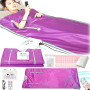 Couverture Sauna Infrarouge, 2 Zones Avec Fermeture éclair 100 Bonnets Douche 10 Sacs Bain Sauna Thérapeutique Détox Couverture