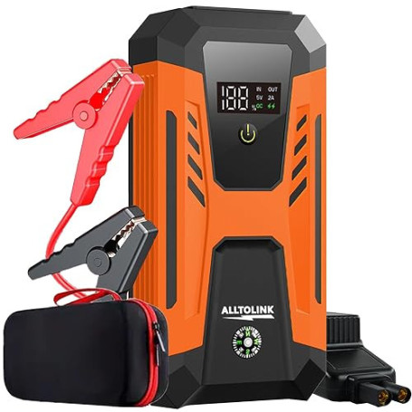 Booster Batterie Voiture 3000A 12V (pour Essence & Diesel) | Booster de BATTERIE de VOITURE avec écran LCD et lampe TORCHE LED,