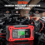 Chargeur Batterie Voitures 10A 12V pour LiFePO4 AGM Gel Wet SLA | Chargeur de Batterie Moto Auto Intelligent avec Fonction de Ré