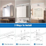 NIORSUN Lampe Miroir Salle de Bain LED 15W 60cm Double Température de Couleur 4000K 6000K, 1500LM Indice D'étanchéité IP44 Appli