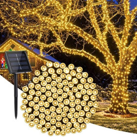 NEXVIN Guirlande lumineuse solaire de Noël, 20 m, 200 LED | Guirlande lumineuse solaire étanche à 8 modes pour jardin, fête, vac