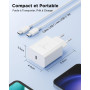 Chargeur USB C 45W, 2-Pack Prise USBC Chargeur Rapide et 2M Câbles pour Galaxy S26 S25 Ultra S24 S23 S22 S21 A57 A56 A55 A54 A37