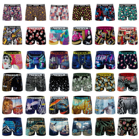 FREEGUN Pack Surprise Boxer Enfant Liberté de Mouvement, Modèle Aléatoire, Doux, Léger et Résistant (Lot de 5)