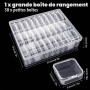 UNINGYI Lot de 31 petites boîtes de rangement pour perles avec couvercle (5,5 x 5,5 x 2 cm), mini boîte de rangement en plastiqu