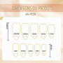 GlamRays 30 pièces Ongles Autocollants Rouges, Faux Ongles Amande Courts avec étoiles dorées en 3D, Design Perle, Press-ons, rec