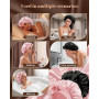 lulir Lot de 2 Bonnet Satin Cheveux Nuit, Bonnet en Satin | pour Femmes Cheveux Longs Bouclés, Doux Respirant, Large Bande Ajust