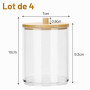 Miiepls Lot de 4 supports de maquillage en acrylique transparent | pour boules de coto, pour les Cotons-tiges et Démaquillants, 