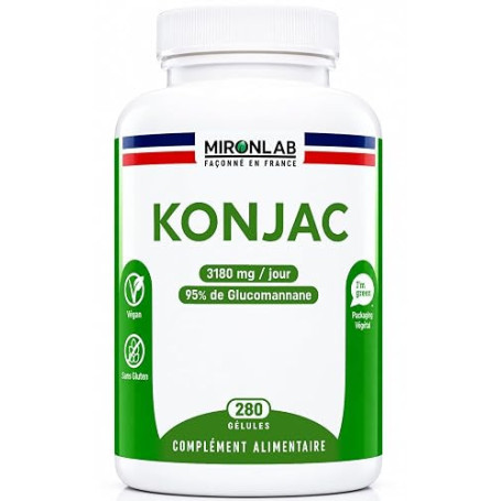 Konjac Pur : 3180 mg/j – 280 Gélules – 45Jours - Gestion des Portions | Haut Dosage testée : 95% de glucomannane – Objectif Silh