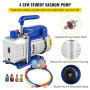 VEVOR Kit Pompe à Vide Climatisation 4 CFM (113 L/min) Kit de Pompe à Vide Automatique 1/3 HP avec 3 Tuyaux 1720 tr/min pour Cli