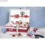 Rayher 62196000 coffret en bois avec insert 2 pièces 28 x 18 x 13 5 cm 6 compartiments, Multicolore, 2.85 x 1.89 x 1.37 cm