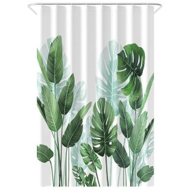 Loti Living Rideau de Douche Anti-moisissure 120 x 200 cm – Strelitzia – Polyester – avec Anneaux – Rideaux de Douche - Shower C
