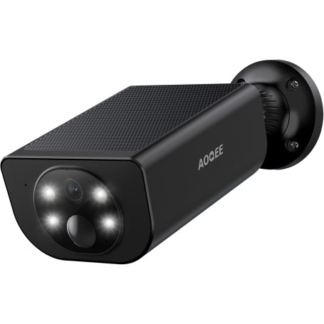 AOQEE 2K 3MP Camera Exterieure sans Fil Solaire 2.4GHz WiFi Étanche IP65 S1 | Camera Surveillance WiFi Exterieure Panneau Solair