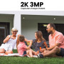 AOQEE 2K 3MP Camera Exterieure sans Fil Solaire 2.4GHz WiFi Étanche IP65 S1 | Camera Surveillance WiFi Exterieure Panneau Solair