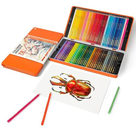 Woomer 72 Crayons de Couleur Mine Douce 3,8 mm Haute Pigmentation | Haute pigmentation, texture crémeuse et soyeuse, mélange et