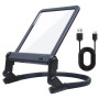 Qivine 3X Loupe de Lecture à Main Libre, Loupe Grossissante avec Lumiere, Col de Cygne Flexible, Légère & Rechargeable Via USB-C