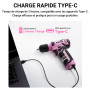 DEKO Caisse a Outil Rose avec Perceuse Visseuse Multifonction Sans Fil 8V, 126 Pièces Malette Outils complete, Ensemble d'Outils