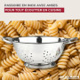 Fackelmann Passoire en Inox avec Anses pour Pâtes et Légumes 24 cm | Égouttage rapide, 24 x 11 cm, Inox, Deux anses faciles à sa