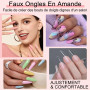 XIAOHEBAN 300 Pièces Capsule Americaine Ongle Amande - 15 tailles Capsules Ongles en Gel X Pose Americaine Ongle, Artificiel Fau