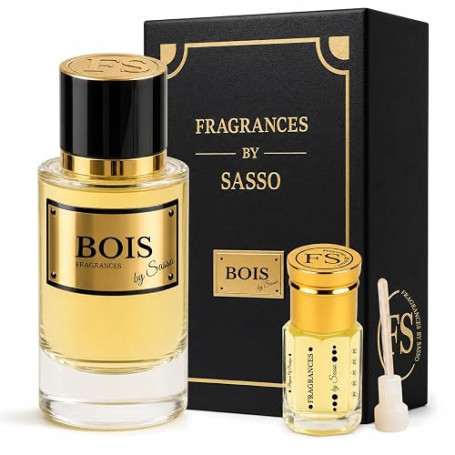 Parfum Bois Intense Homme - Coffret Extrait de Parfum 50ml + Musc 3ml | CONCEPT UNIQUE : essence à appliquer d'abord + vaporisez
